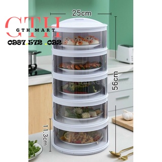 Lồng bàn 5 tầng giữ nhiệt chống bụi,làm nóng-gth mart