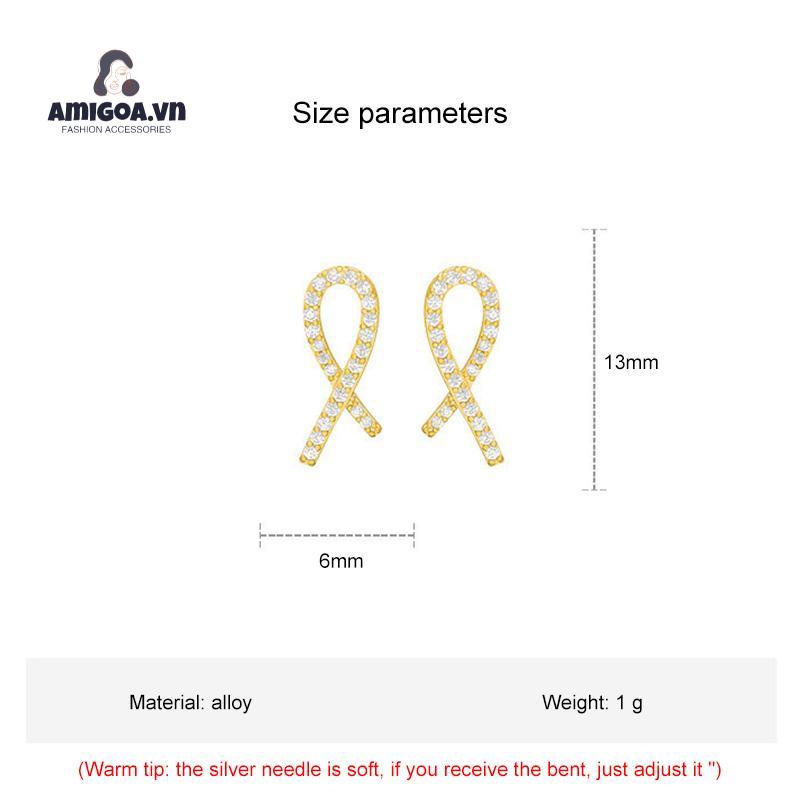 ✨✨Bông Tai Chuôi Bạc S925 ❤️FREESHIP❤️ Bông Tai Đính Đá Chéo Kiểu Mới Hàn Quốc