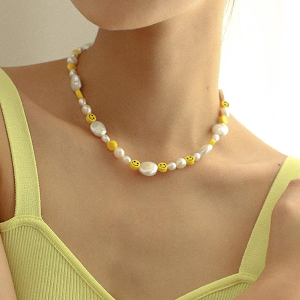 Vòng cổ Baroque Mặt Cười Dễ Thương Cho Nữ