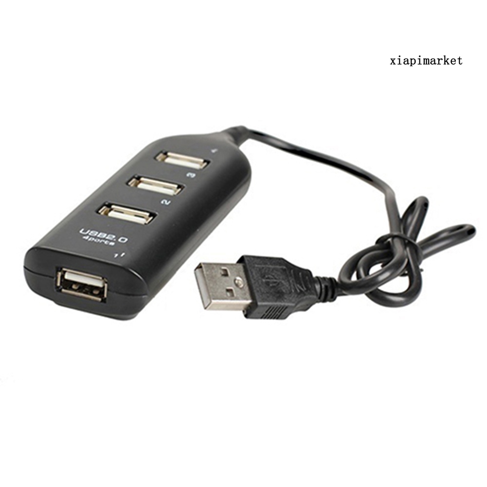 LOP_Black USB 2.0 Hi-Speed 4-Port Splitter Hub Adapter for PC Computer Multi-purpose