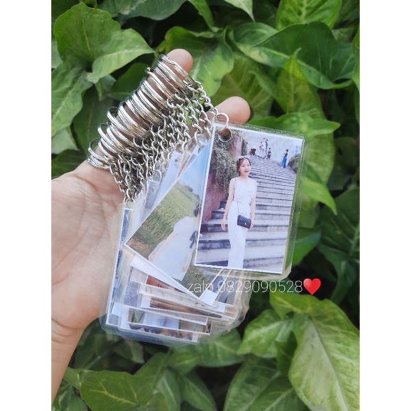 Móc khoá ảnh 5k in theo yêu cầu ép Plastic