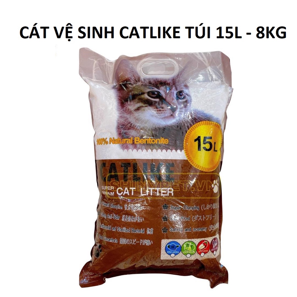 Túi cát vệ sinh cho mèo catlike 15L siêu to tiết kiệm khử mùi