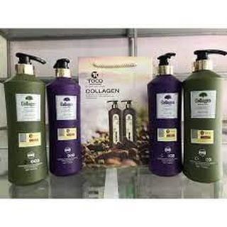 Cặp dầu gội xả collagen toco italia 785ml – phục hồi, kích thích mọc tóc, chống xơ, trẻ ngọn