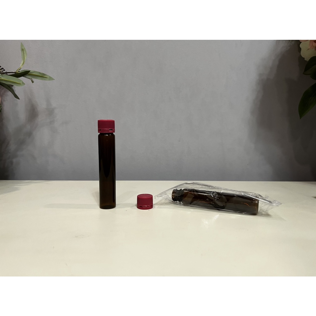 Bộ Chai Nhựa Rỗng 25ml Đựng Collagen Dạng Uống Màu Nâu + Nắp Niêm Phong