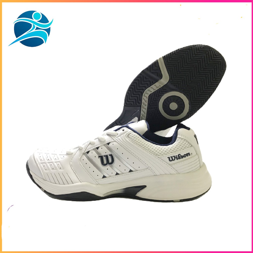 Giày tennis wilson dành cho nam mẫu mới đủ size, êm chân nhẹ nhàng, có nhiều lỗ thoáng khí, màu trắng đen
