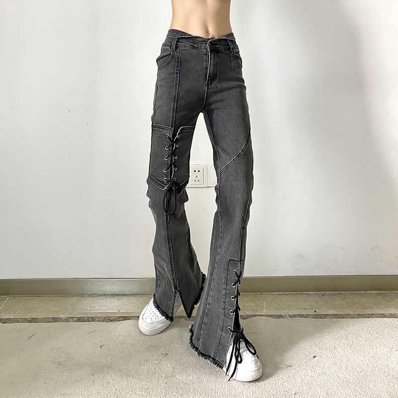 Quần Jeans Dài Lưng Cao Thời Trang Dành Cho Nữ