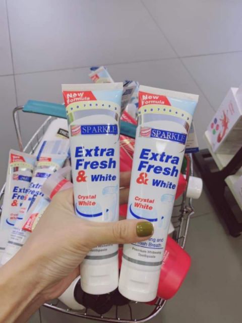 Kem đánh răng SPARKLE Extra Fresh &amp; White Cao Cấp 100g