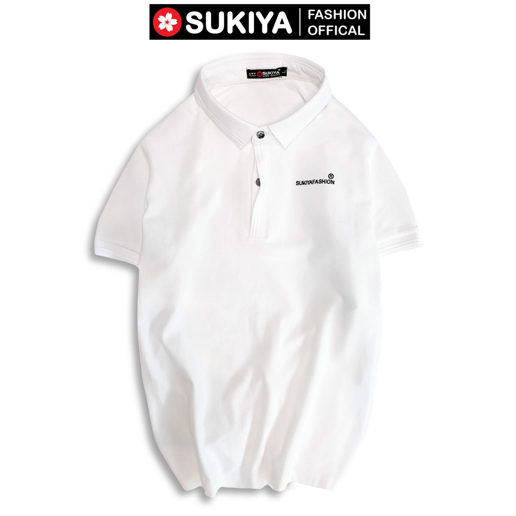 Áo phông nam cổ bẻ Sukiya (5 màu) chất Cotton mềm mại thâm hút mồ hôi AT06