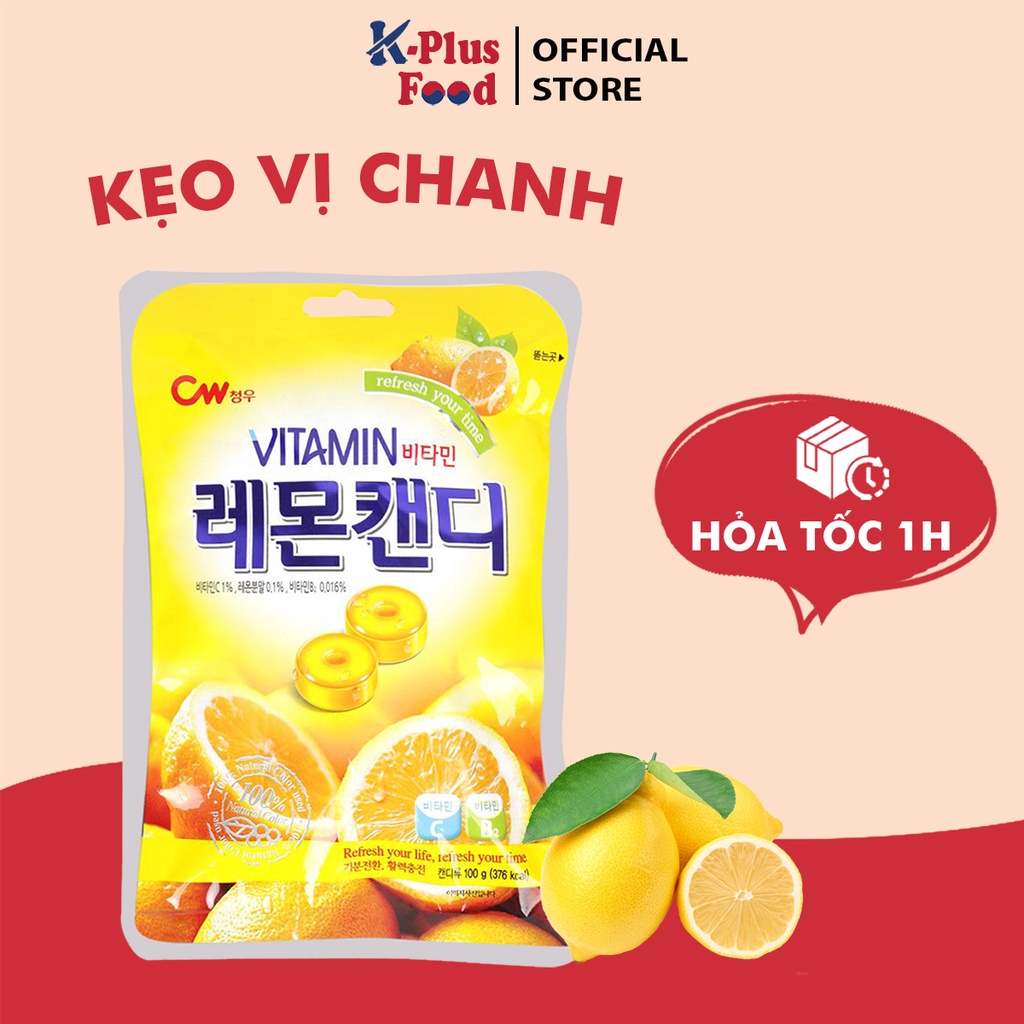 Kẹo cứng trái cây vị chanh Hàn Quốc gói 100gr - K07108
