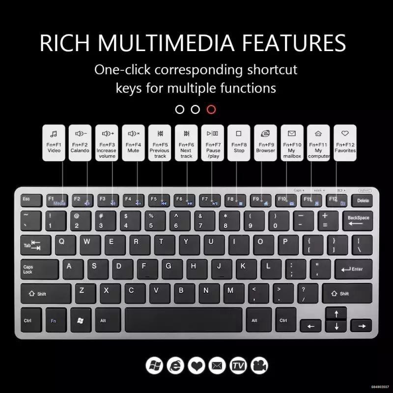 ☃✢Bộ Bàn Phím Và Chuột Không Dây Inphic V780 Siêu Mỏng