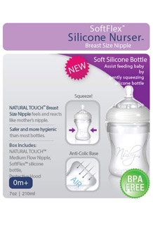 Bình sữa NUBY NATURAL SOFTFLEX SILICONE NURSER 210ml