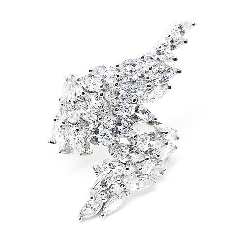 Nhẫn đeo tay kim loại tạo hình đính đá thời trang cho nữ