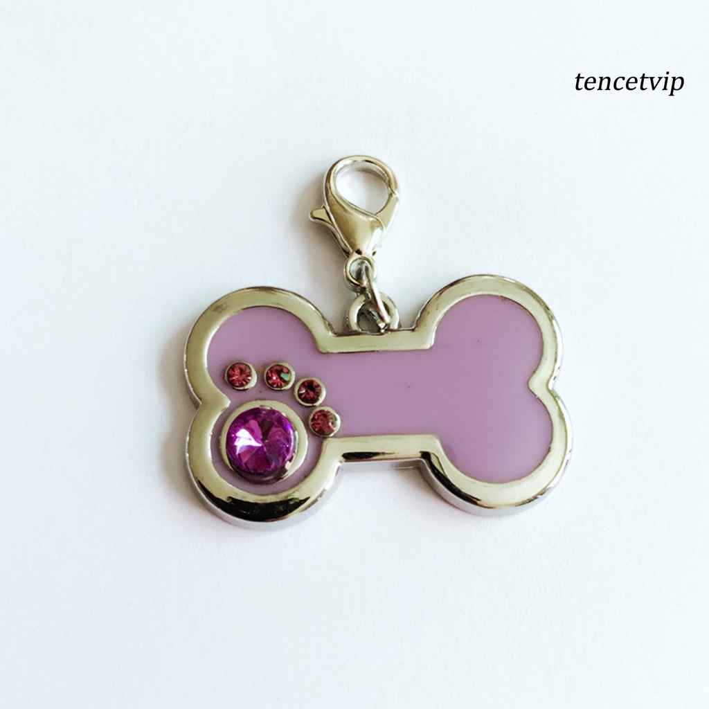 Phụ Kiện Thẻ ID Hình Khúc Xương Lấp Lánh Dùng Trang Trí Cho Thú Cưng
