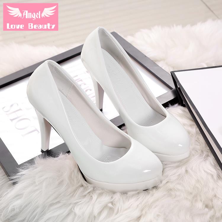 Giày Cao Gót Da Bóng Dày Dặn Cá Tính Thời Trang Xuân Thu Cho Nữ Size 34-42 2022