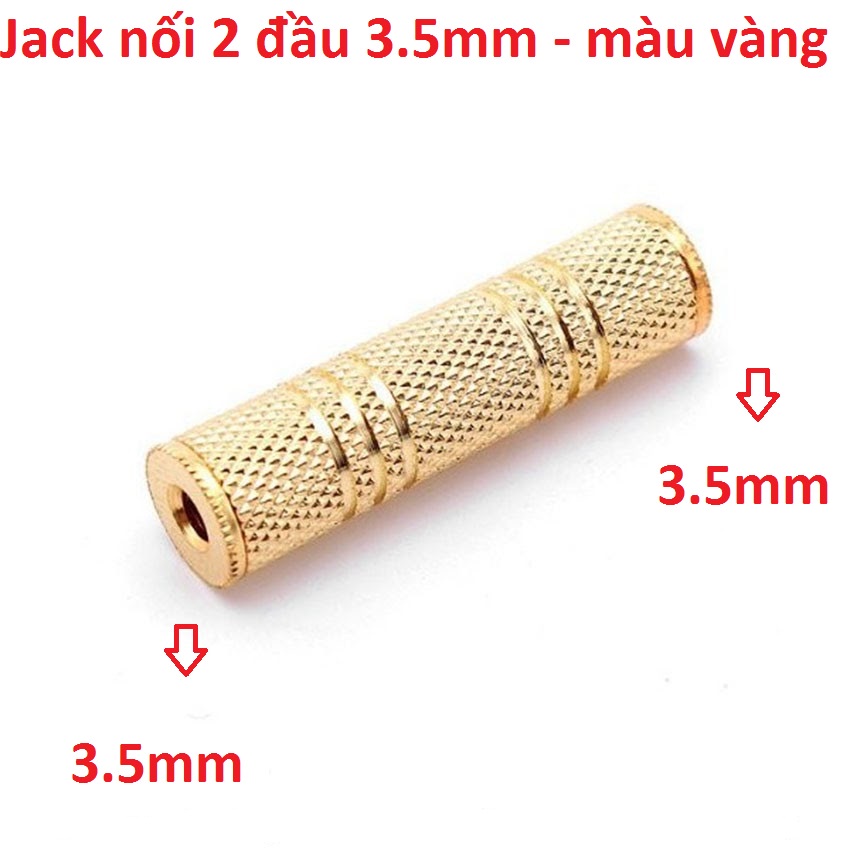 [Mã ELHACE giảm 4% đơn 300K] Jack nối 2 đầu 3.5 mm audio 2 đầu cái bằng hợp kim màu vàng