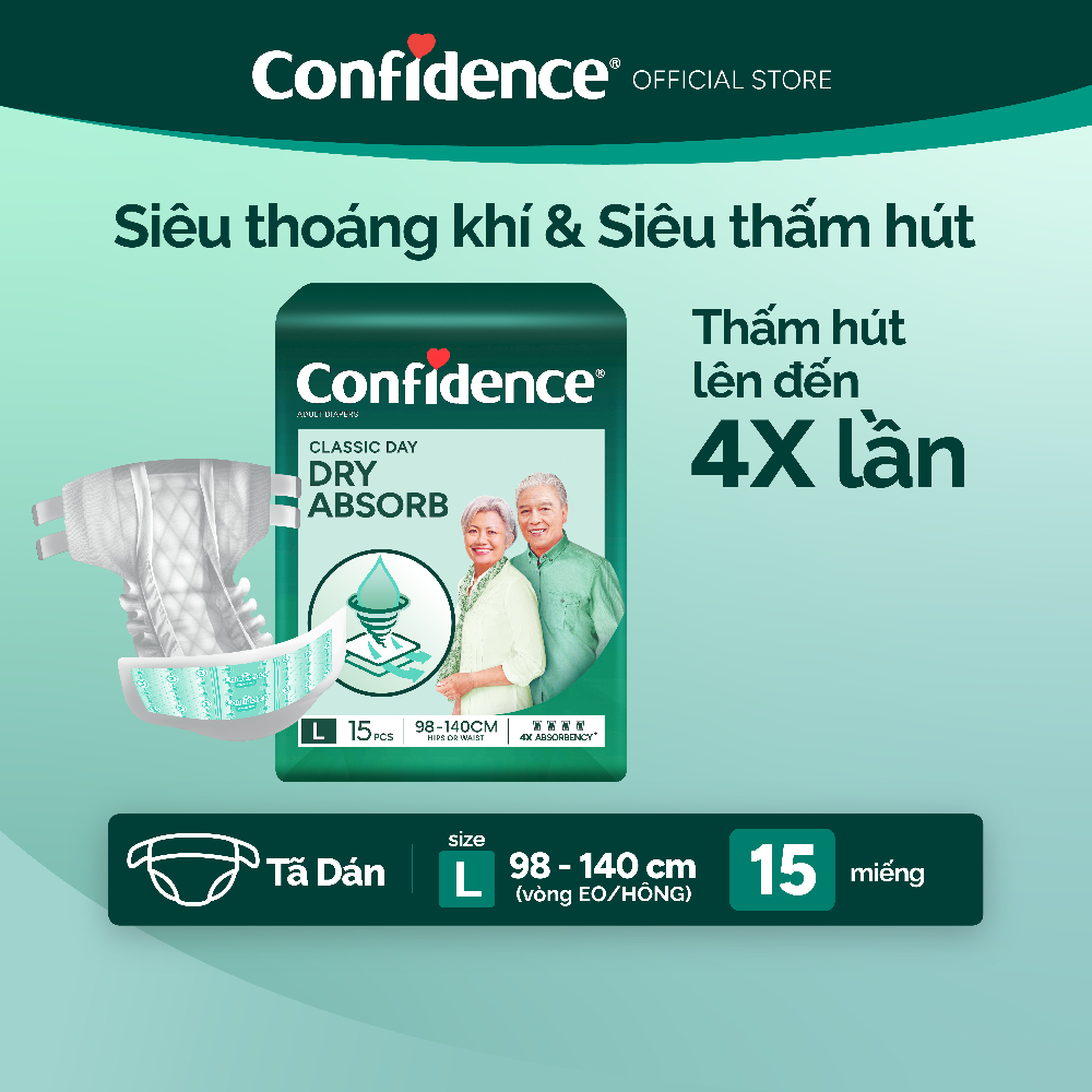 [MKB Gift] Tã dán Người Lớn Confidence Classic Day L 15