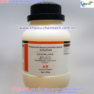 K4Fe(CN)6 Kali ferrocyanid Potassium ferrocyanide lọ 500g làm tinh thể TINH KHIẾT