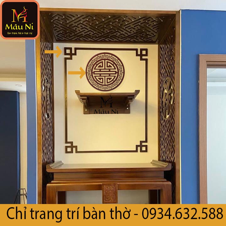 Sx -  Ốp viền trang trí bàn thờ MÂU NI dùng dán sau bàn thờ gia tiên, tủ thờ, bàn thờ chung cư