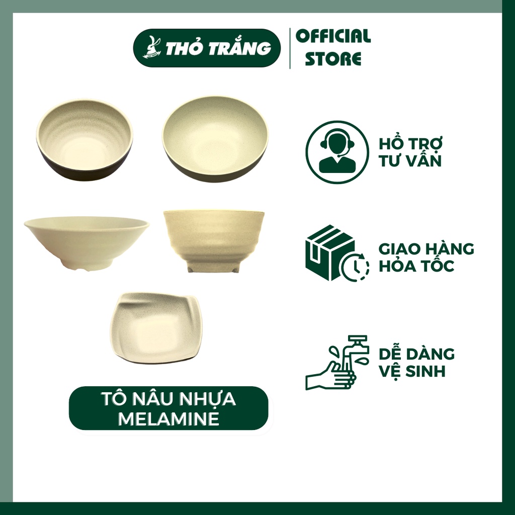 Tô ăn bún, phở màu Nâu Nhựa Melamine nhiều size lựa chọn
