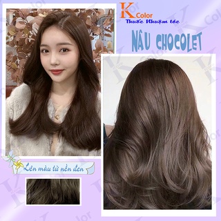 Thuốc nhuộm tóc màu NÂU CHOCOLATE không tẩy sử dụng tại nhà nhiều thảo dược giá rẻ Kcolor