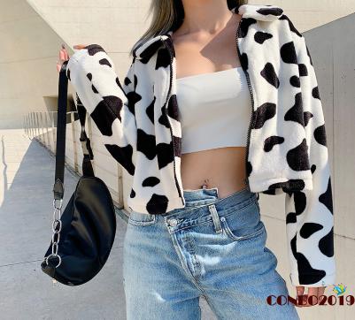 Áo Khoác Cardigan Dài Tay In Họa Tiết Da Bò Sữa Thời Trang Thu Đông Dành Cho Nữ | BigBuy360 - bigbuy360.vn