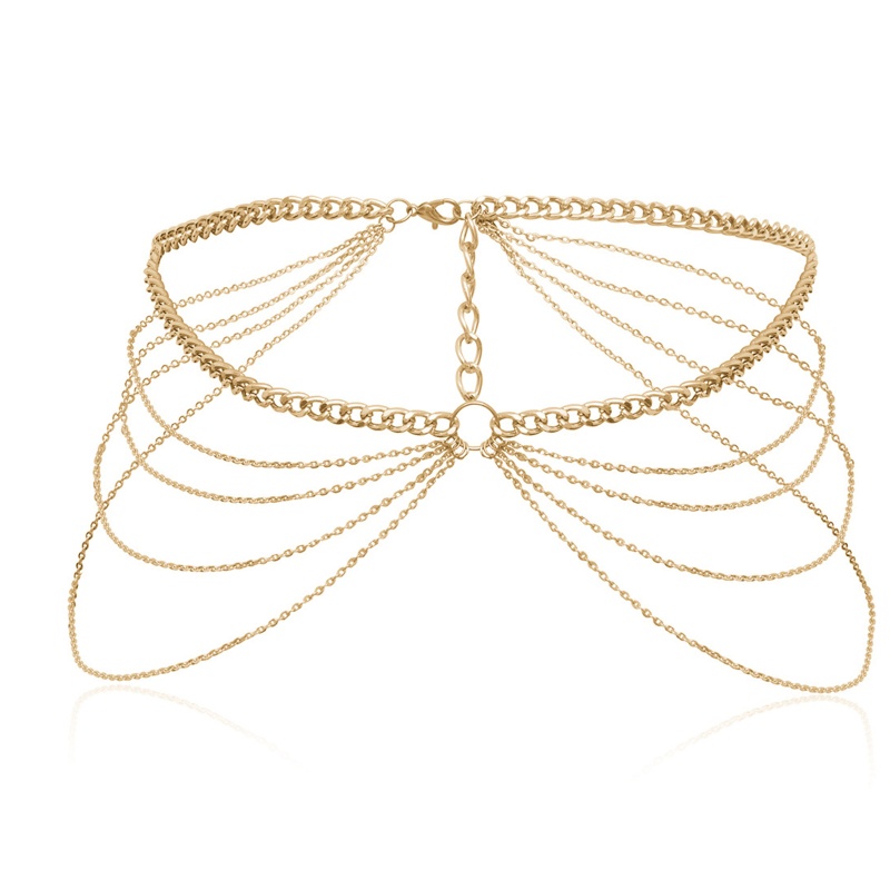 Dây Mắt Xích Thắt Lưng Nhiều Lớp Phong Cách Punk Trang Trí Bikini Đi Biển Dành Cho Nữ