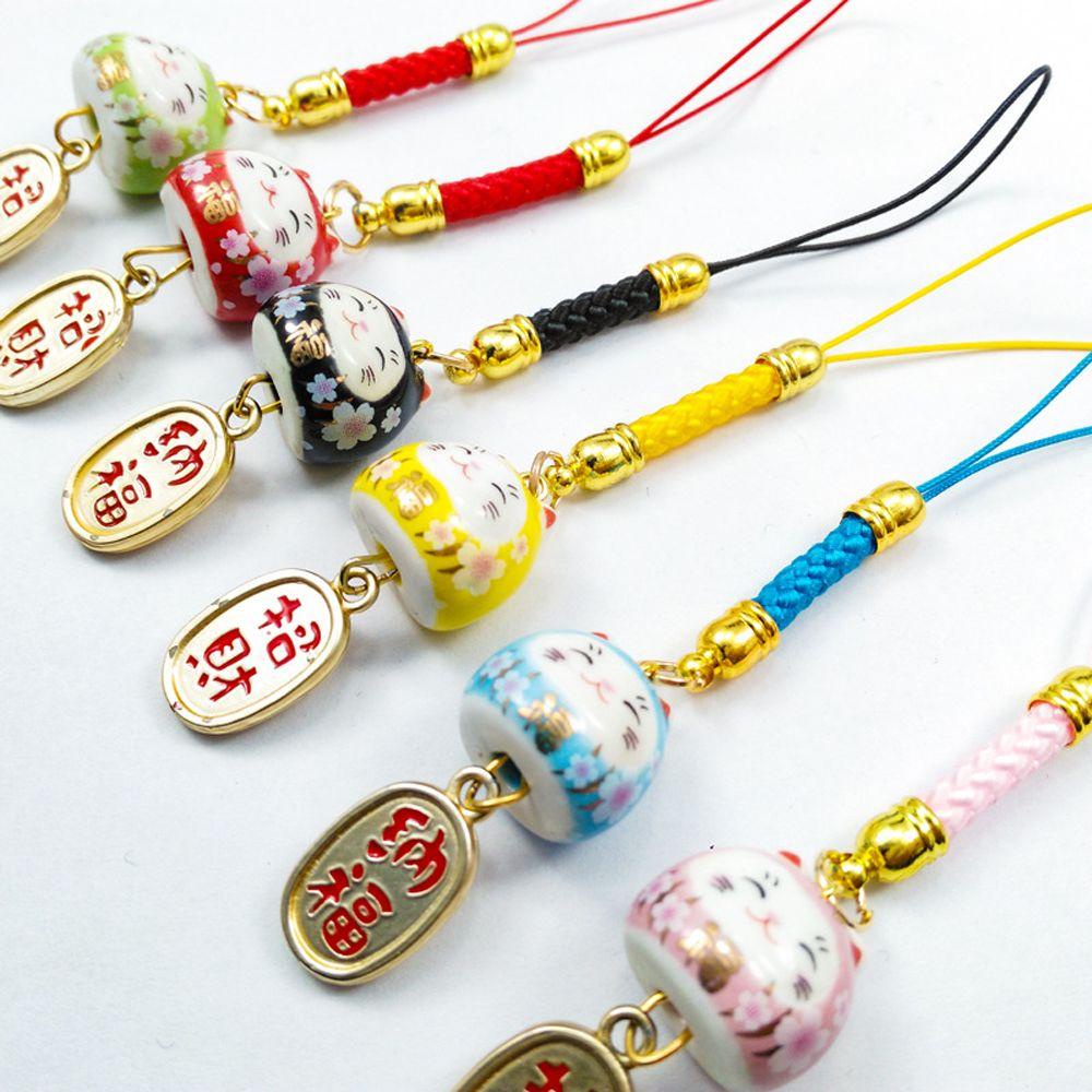 Dây Treo Điện Thoại Hình Mèo May Mắn Dễ Thương