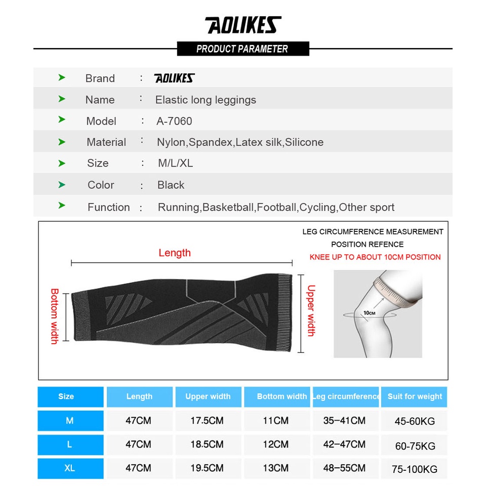 Aolikes 1 Tất Dài Đến Đầu Gối Chống Trượt Thoáng Khí