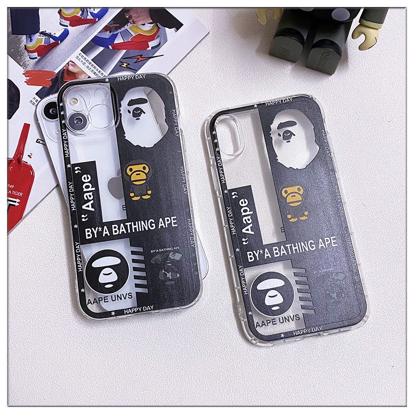 Ốp Điện Thoại TPU Mềm Chống Sốc In Logo BAPE Cho IPhone 14 12 PRO 12Promax mini 11 PRO 11PROMAX 13 PRO 13PROMAX Xs Max XR 6 7 8 Plus