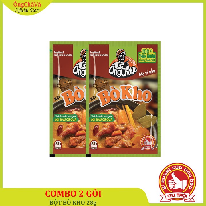Combo 2 túi Bột Bò Kho Ông Chà Và 28gr