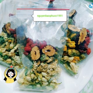 Trà hoa : cúc, nhài, hồng, kỉ tử, táo đỏ, đường phèn - gói 30g 500ml