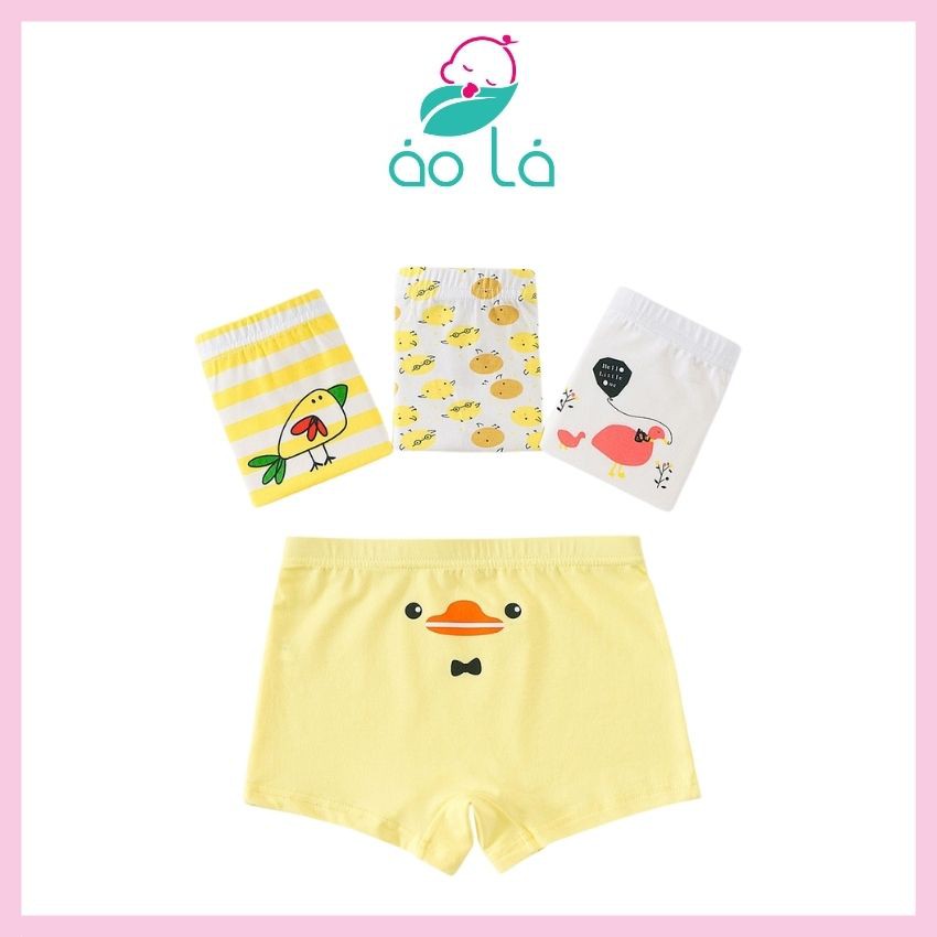 Set 4 quần chip đùi cotton cho bé gái, quần lót bé gái 10kg-35kg