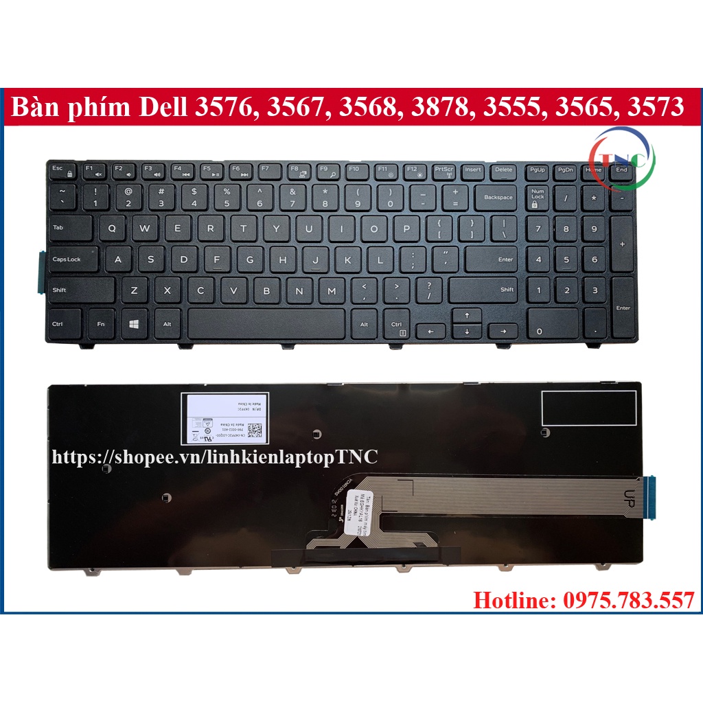 Bàn Phím Laptop Dell Inspiron 15 3576 3567 3568 3878 3555 3565 3573