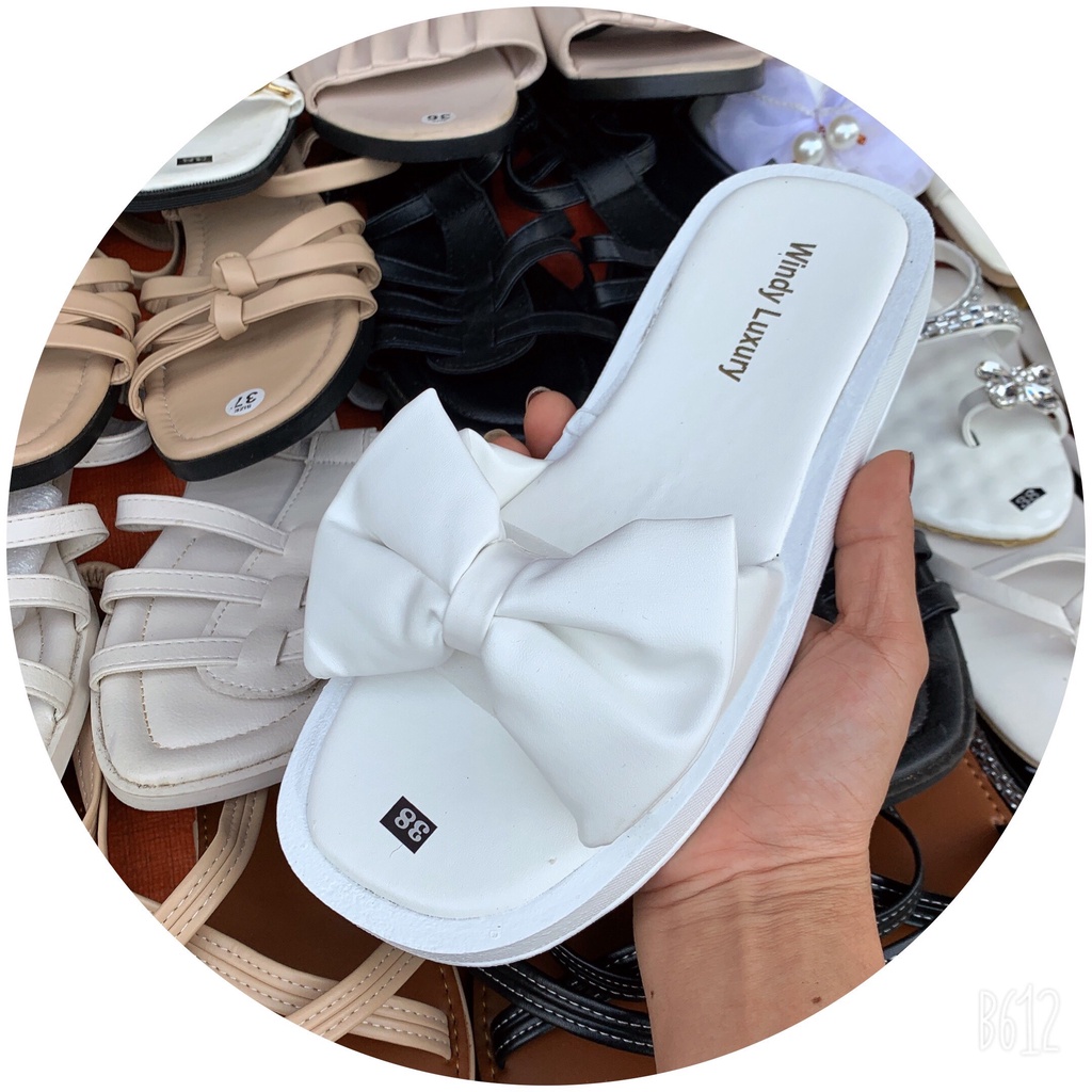 dép nữ phối nơ siêu nhẹ cute cho phái nữ