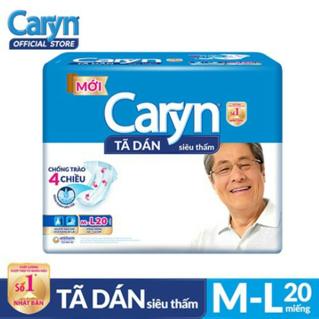 Bỉm Caryn tã dán M-L 20 miếng