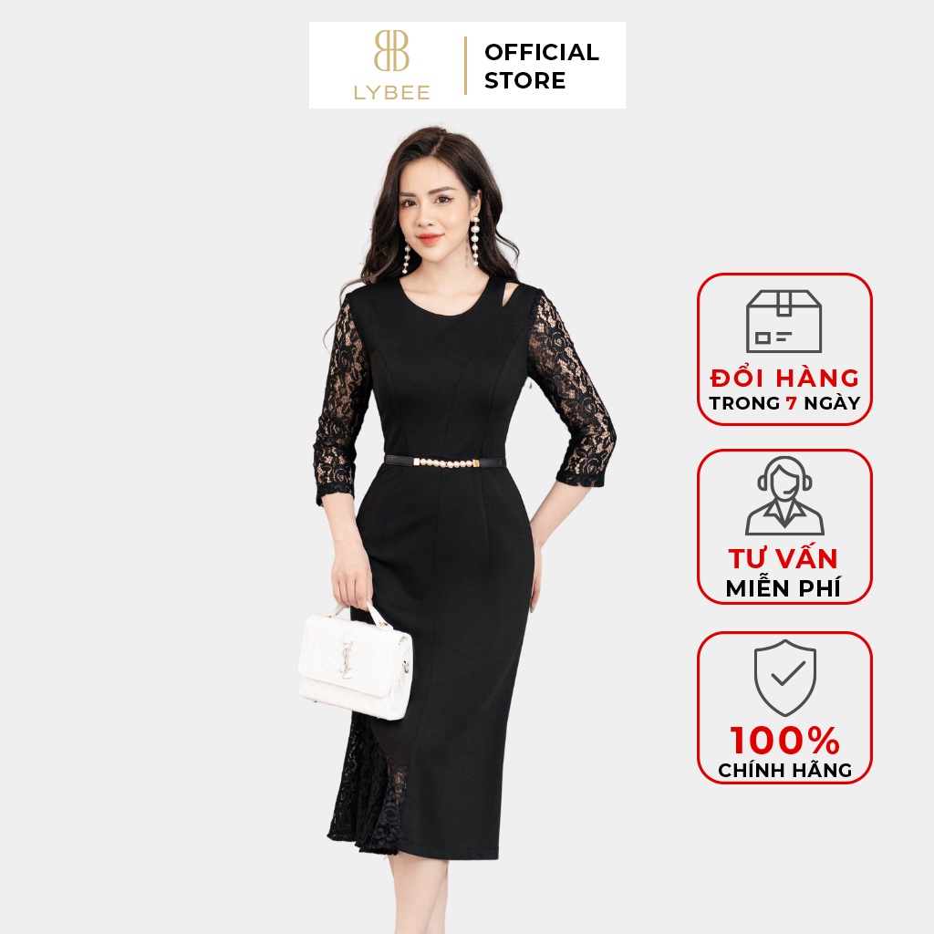 Đầm trung niên dự tiệc sang trọng 40Simple thời trang thiết kế cho mẹ chất co giãn tôn dáng LYBEE SV007