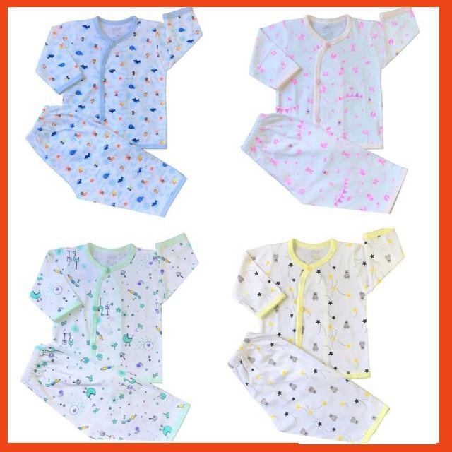 [LOẠI 1]Combo 3 Bộ Quần Ao Sơ Sinh Tay Dài JOU In Họa Tiết Siêu Mềm Đáng Yêu 100% Cotton Cao Cấp An Toàn Cho Bé.