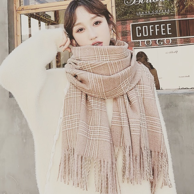 Khăn choàng cổ mùa đông kẻ caro Khăn choàng ấm áp Khanturban.vn