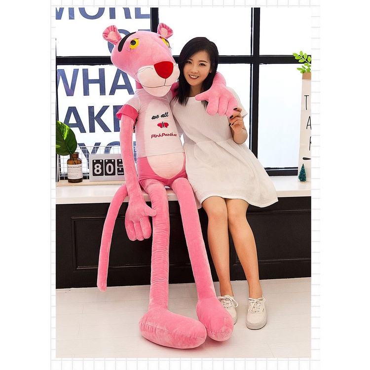 Gấu bông Báo hồng Pink Panther, gối ôm cho bé đủ size 180 cm- 160cm - 130cm - 100cm - 80cm