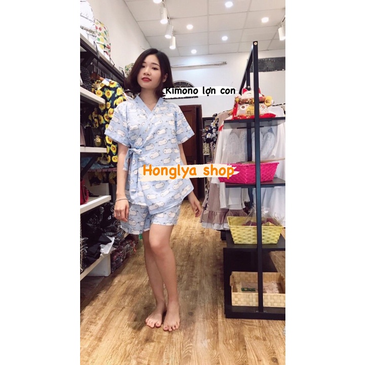 [Mã 44FASHIONSALE450 giảm 10K đơn 50K] Mẫu mới về Bộ đồ ngủ quần cộc áo cộc yukata bộ đồ ngủ KIMONO siêu hot hit