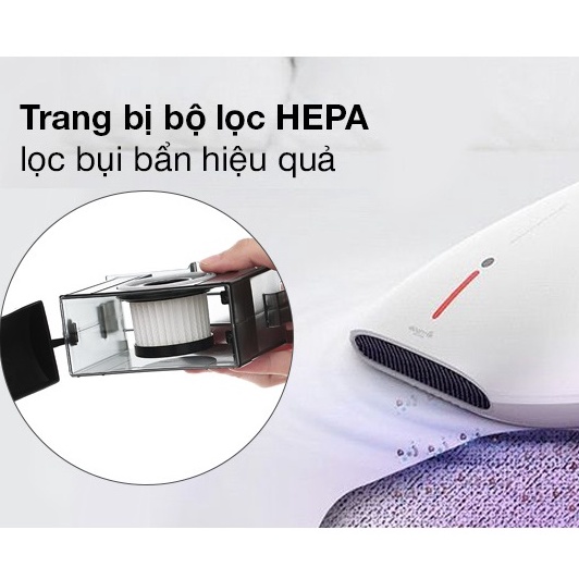 Máy hút bụi cầm tay Deerma thông minh mini hút bụi ga giường nệm, ghế sofa diệt khuẩn UV - HAPOS