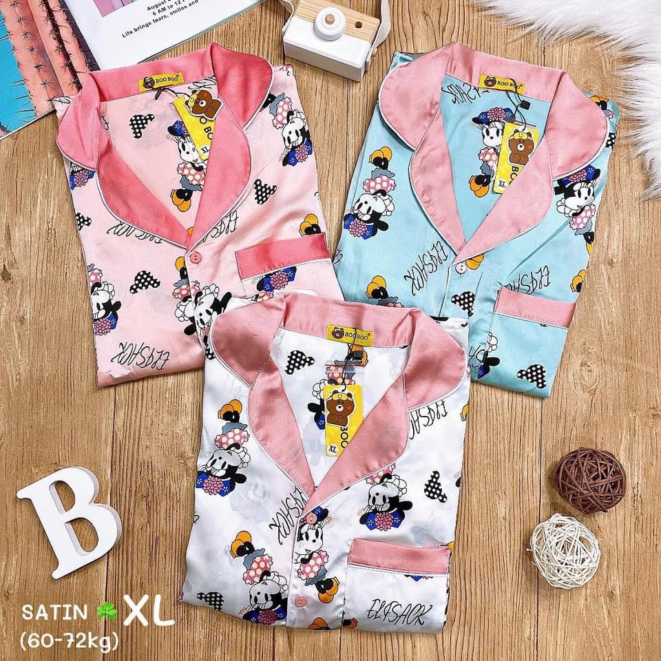 Đồ bộ Pijama Satin Bigsize XL TNQD ( 62-72kg)