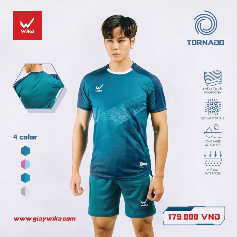 Áo Đá Bóng Wika Tornado Đồ Đá Banh Không Logo Thun Mè Cao Cấp In Chuyển Nhiệt 4d Tinh Tế Đường Vân Lốc Xoáy