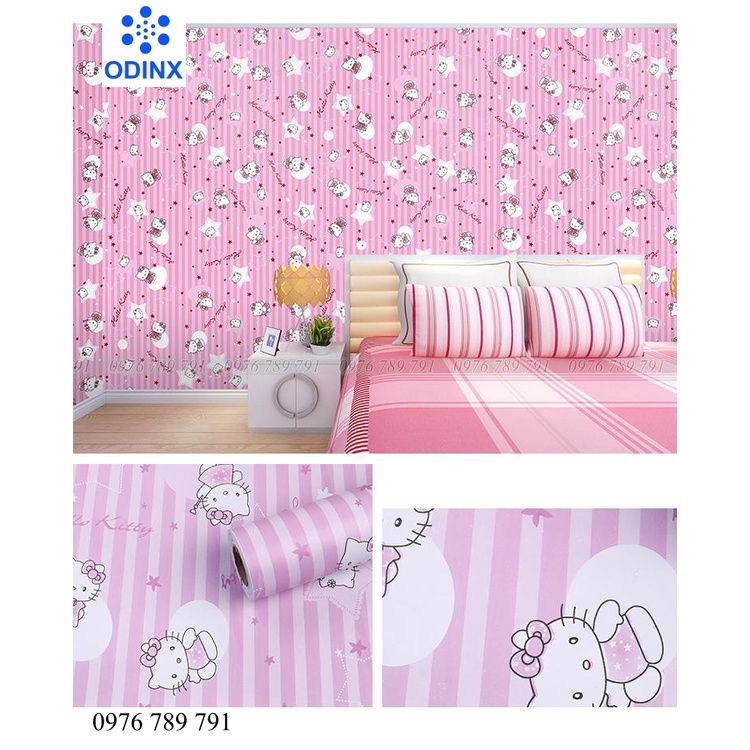 Giấy Dán Tường Doremon Có Keo Sẵn Cuộn 10m Phòng Ngủ Đẹp Chống Thấm Nước ODINX
