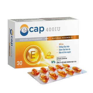 (Hàng Nhật) Viên Uống Vitamin E 400IU Ecap – Đẹp Da, Chống Lão Hóa (Hộp 30 viên)