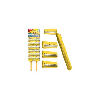 Vỉ 12 cây dao cạo râu Dorco cán vàng lưỡi đôi.