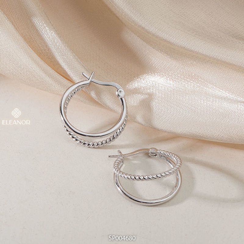 Bông tai nữ Eleanor Accessories hình tròn kép phụ kiện trang sức đơn giản dễ thương Hàn Quốc