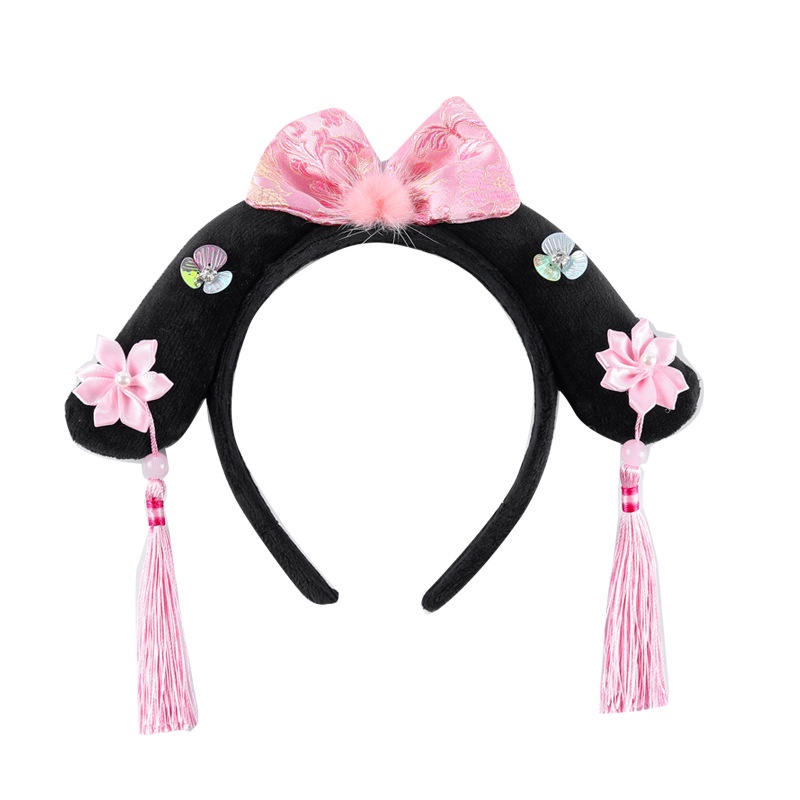 Băng đo cài tóc Bán Chạy Băng Đô Rửa Mặt Trang Trí Tua Rua Màu Hồng Phong Cách Cung Điện retro Dễ Thương Dành Cho Người Lớn