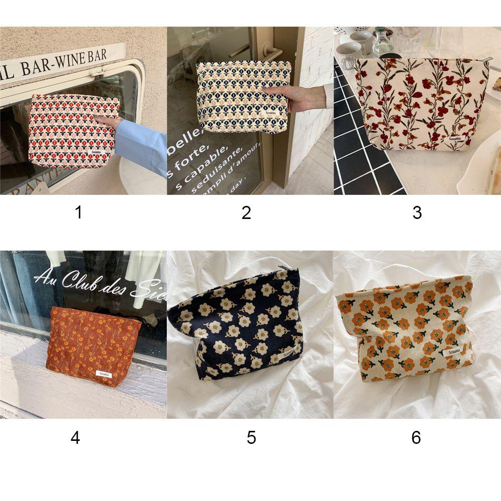 BORAG Túi Đựng Mỹ Phẩm Cỡ Lớn Bằng Vải Nhung Cotton Tiện Dụng Khi Đi Du Lịch Ốp