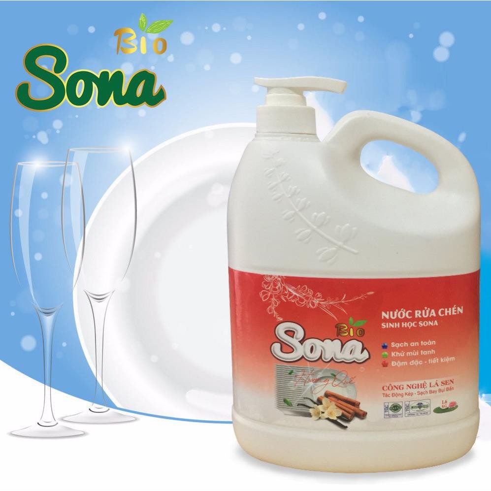 Nước Rửa Chén Hữu Cơ SONA/EMILY 1,6kg/1,8kg, Nước Rửa Chén Sinh Học Bảo Vệ Da Tay Đánh Bay Dầu Mỡ